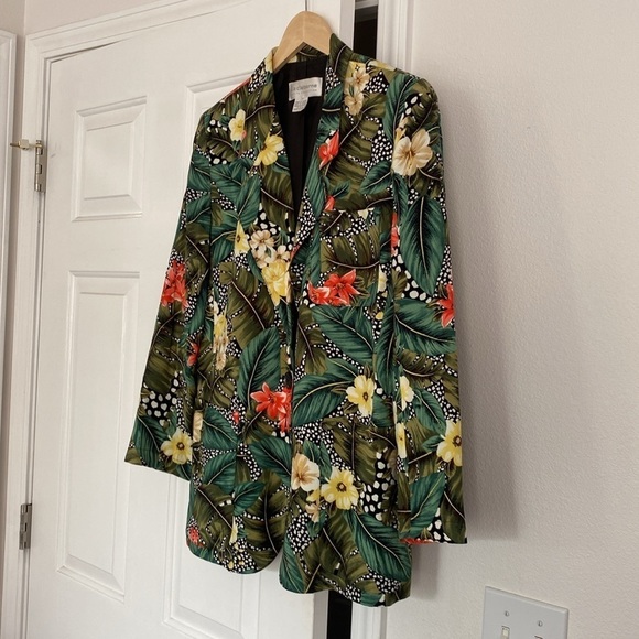 Liz Claiborne vintage botanical blazer. - Picture 3 of 12